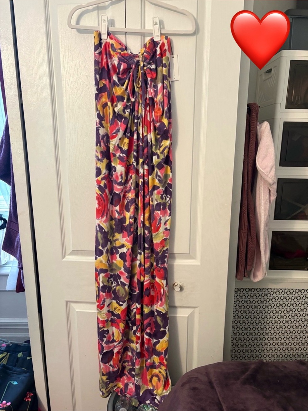 Velvet Multicolor Floral Maxi Dress - Pink, Purple, Yellow
